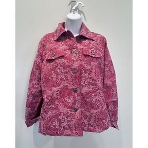 Rebecca Malone Jacket Women's Size S Red‎ Long Sleeves Textured